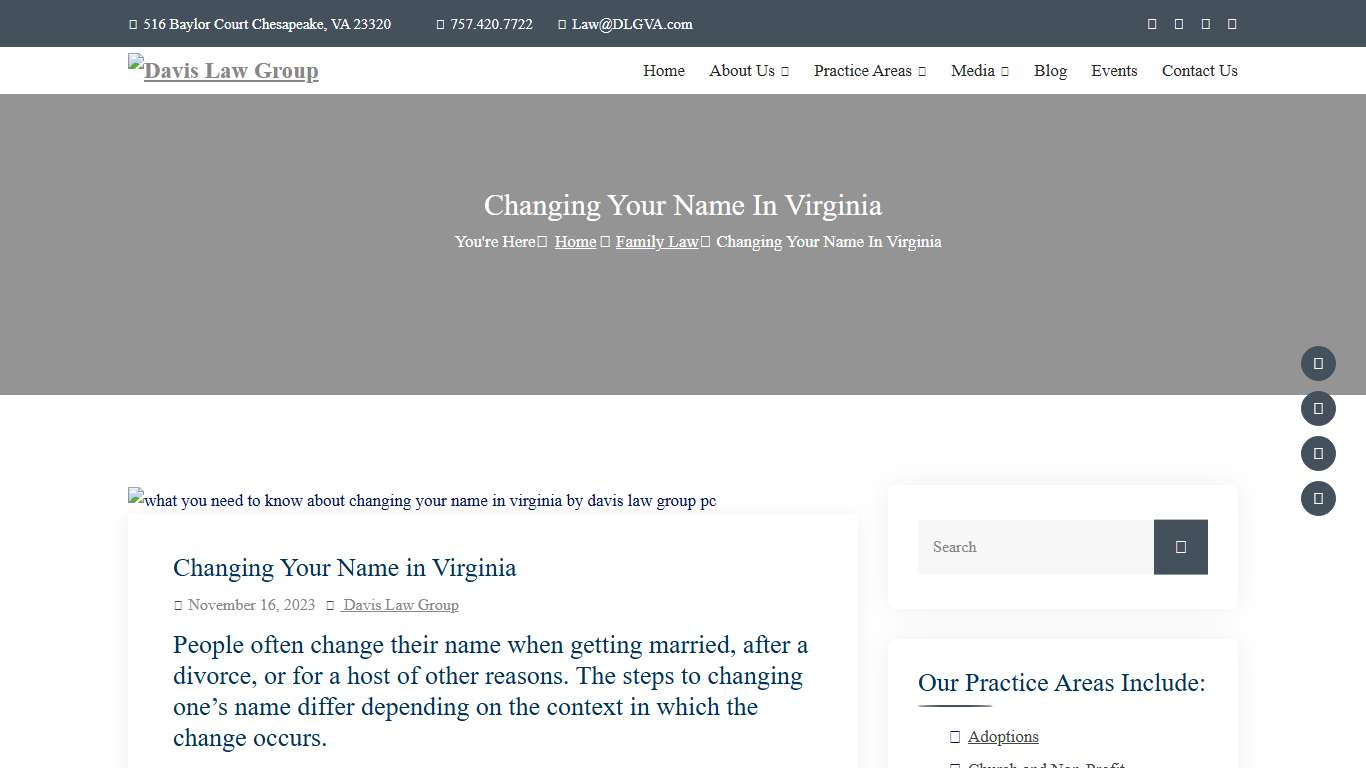 Changing Your Name in Virginia – Davis Law Group