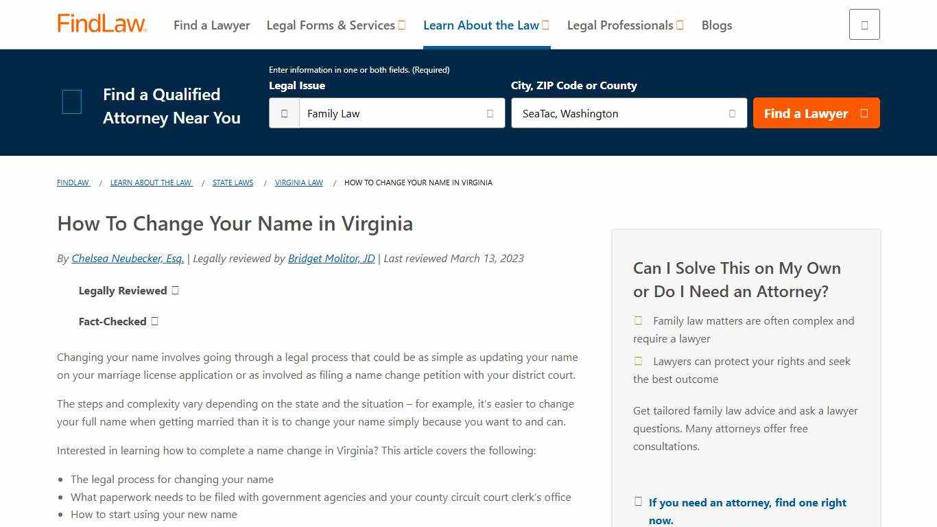 How To Change Your Name in Virginia - FindLaw